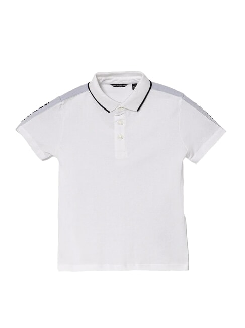 KIDS Poloshirt mit 3 Knöpfen und halblangen Ärmeln purweiß - Kinder-T-Shirt
