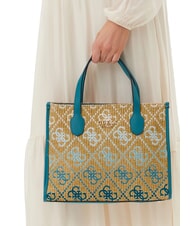 GUESS SILVANA Umhängetasche blaugrünes Logo - Damentaschen - 4