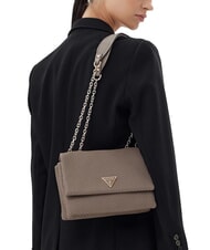 GUESS PHAEDRA Gewebte Umhängetasche dunkles Taupe - Damentaschen - 5