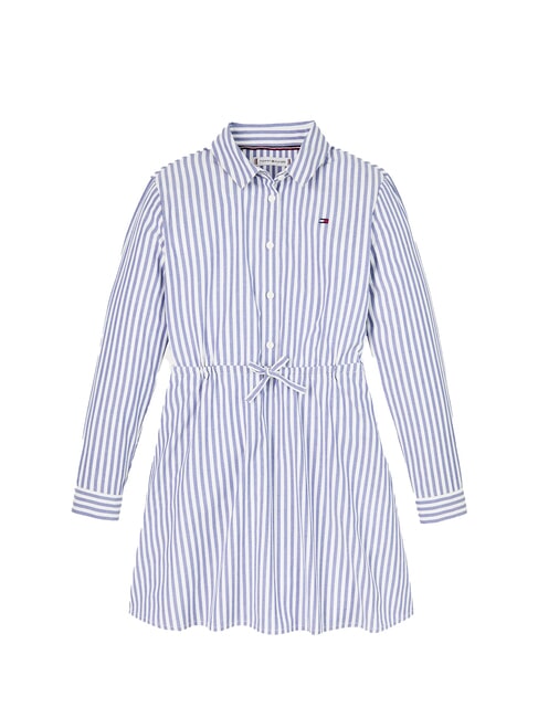 TH Baumwollkleid Mittelblau / Optisches Weiß - Kleider für kleine Mädchen