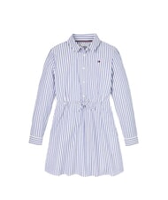 TOMMY HILFIGER TH Baumwollkleid Mittelblau / Optisches Weiß - Kleider für kleine Mädchen - 3