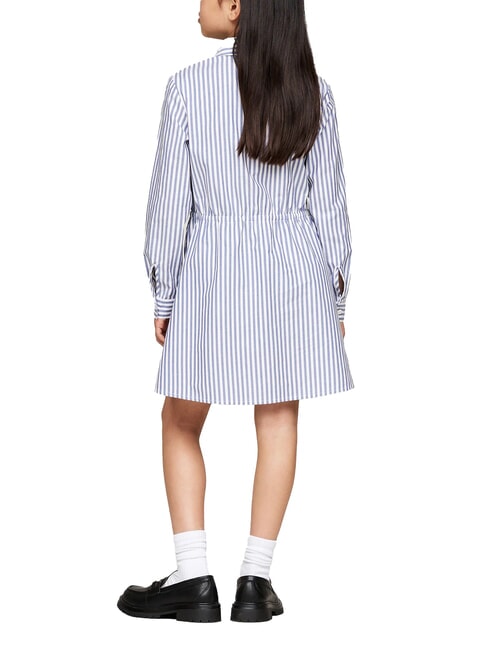 TH Baumwollkleid Mittelblau / Optisches Weiß - Kleider für kleine Mädchen