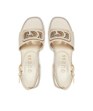 GUESS TANVEE Espadrillesandalen mit hohem Keilabsatz creme/gold - Damenschuhe - 3