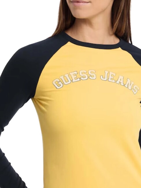 RAGLAN BLOCK Langarm-T-Shirt mit Aufdruck Bananen-Joghurt-Multi - T-Shirts und Tops für Damen