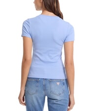 GUESS JEANS EMBRO SLIM Geripptes Kurzarm-T-Shirt frisches Zendy-Blau - T-Shirts und Tops für Damen - 2