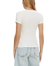 GUESS JEANS EMBRO SLIM Geripptes Kurzarm-T-Shirt purweiß - T-Shirts und Tops für Damen - 2