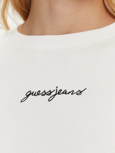 EMBRO SLIM Geripptes Kurzarm-T-Shirt purweiß - T-Shirts und Tops für Damen