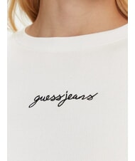GUESS JEANS EMBRO SLIM Geripptes Kurzarm-T-Shirt purweiß - T-Shirts und Tops für Damen - 3