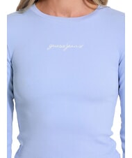 GUESS JEANS EMBRO Langärmliges geripptes T-Shirt frisches Zendy-Blau - T-Shirts und Tops für Damen - 3