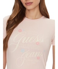 GUESS JEANS FLOWER Slim Fit Kurzarm-T-Shirt errötende Baumwolle - T-Shirts und Tops für Damen - 3
