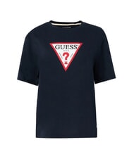 GUESS JEANS ICONIC Kurzarm-T-Shirt mit entspannter Passform gewagter Ozean - T-Shirts und Tops für Damen - 4