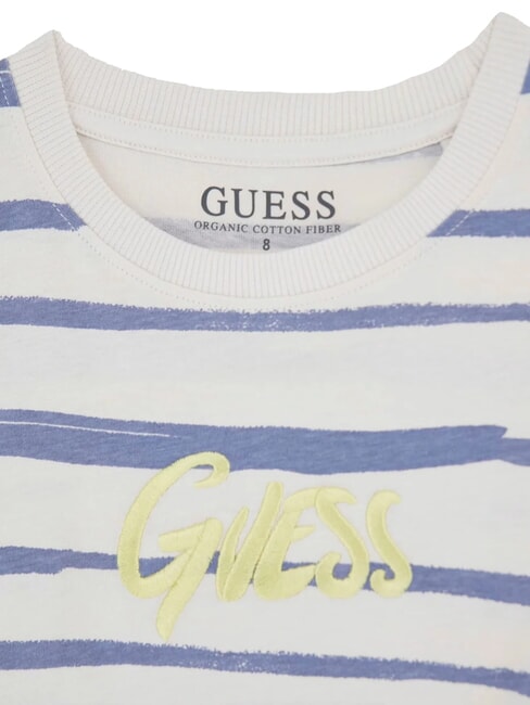 KIDS Gestreiftes Kurzarm-T-Shirt blau grau Fantasie - Kinder-T-Shirt