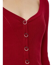 GUESS KATELYN Gerippter Cardigan mit Schmuckknöpfen Sirenenrot - Damenpullover - 4