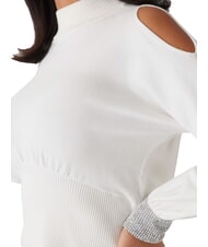 GUESS BLING Rollkragenpullover mit ausgeschnittenen Strass-Bündchen dovwhi - Damenpullover - 3