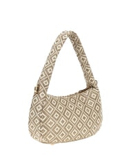 GUESS RIANEE Mini-Hobo-Tasche aus Webstoff Taupe - Damentaschen - 2