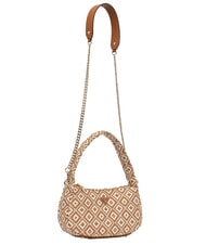 GUESS RIANEE Mini-Hobo-Tasche aus Webstoff COGNAC - Damentaschen - 2
