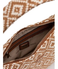 GUESS RIANEE Mini-Hobo-Tasche aus Webstoff COGNAC - Damentaschen - 5