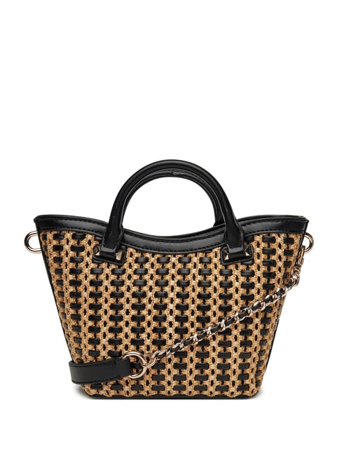 ATALIA Kleine Handtasche mit Schultergurt natur / schwarz - Damentaschen