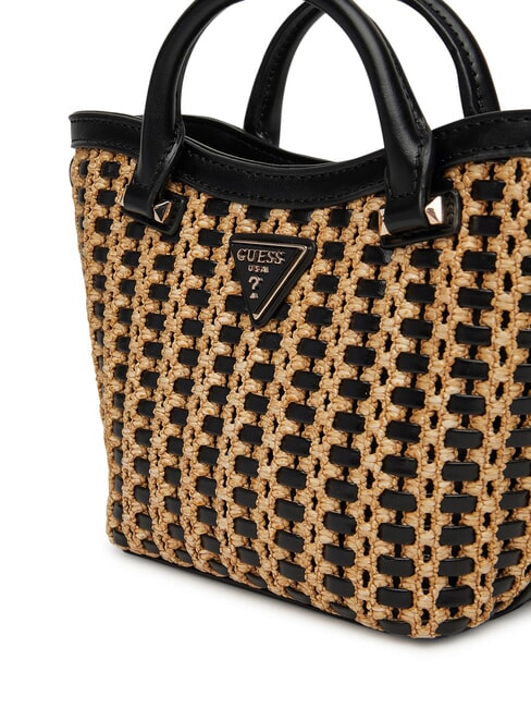 ATALIA Kleine Handtasche mit Schultergurt natur / schwarz - Damentaschen