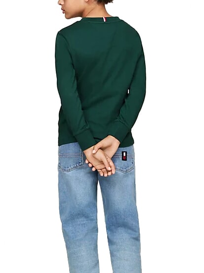 TH KIDS Langärmliges Baumwoll-T-Shirt Ziergrün - Kinder-T-Shirt