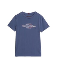 TOMMY HILFIGER TH KIDS Kurzärmeliges Baumwoll-T-Shirt Ägäisches Meer - Kinder-T-Shirt - 3