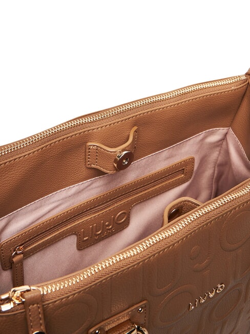 MANHATTAN Mittelgroße Umhängetasche mit Logo Wildleder- - Damentaschen