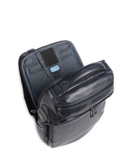 PIQUADRO W136 14" Laptop-Rucksack aus Leder Blau - PC-Rucksäcke - 3