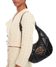 LOVE MOSCHINO EMBOSSED Hobo-Umhängetasche Schwarz - Damentaschen - 5