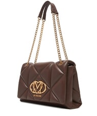 LOVE MOSCHINO EMBOSSED Umh&auml;ngetasche / Crossbody Bag Schokolade - Damentaschen - 3