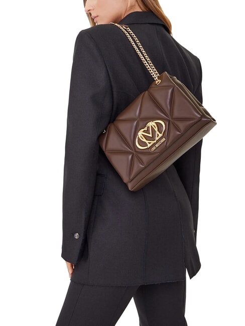 EMBOSSED Umh&auml;ngetasche / Crossbody Bag Schokolade - Damentaschen