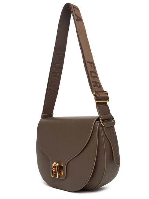 LOTUS Ledertasche mit Logo-Schultergurt Mahagoni/Mahagonitöne - Damentaschen