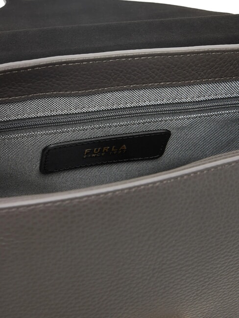 LOTUS Ledertasche mit Logo-Schultergurt urbanes Grau/urbane Grautöne - Damentaschen