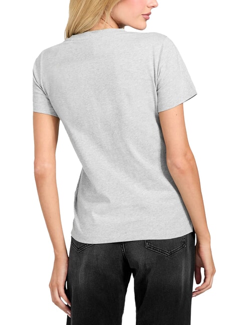 SS CN KRYSTAL TRIANGLE Kurzarm-T-Shirt mit Nieten und Strass hellmeliert grau m - T-Shirts und Tops für Damen