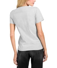 GUESS SS CN KRYSTAL TRIANGLE Kurzarm-T-Shirt mit Nieten und Strass hellmeliert grau m - T-Shirts und Tops f&uuml;r Damen - 2