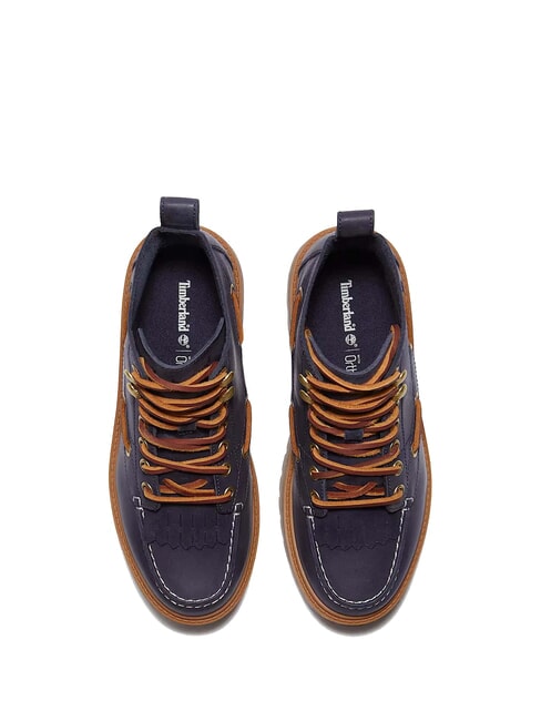 STONE STREET  Lederstiefeletten mit Keilabsatz dunkelblaues Vollnarbenleder - Damenschuhe