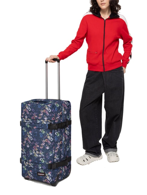 TRANSIT'R M Trolley mittlerer Größe Flora Fade Navy - Halbharte Trolleys