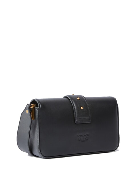 LOVE ONE SLOUCHY Mini-Umhängetasche aus Leder schwarz-antikgold - Damentaschen