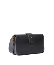 PINKO LOVE ONE SLOUCHY Mini-Umhängetasche aus Leder schwarz-antikgold - Damentaschen - 2