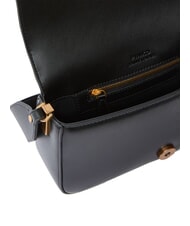 PINKO LOVE ONE SLOUCHY Mini-Umhängetasche aus Leder schwarz-antikgold - Damentaschen - 3