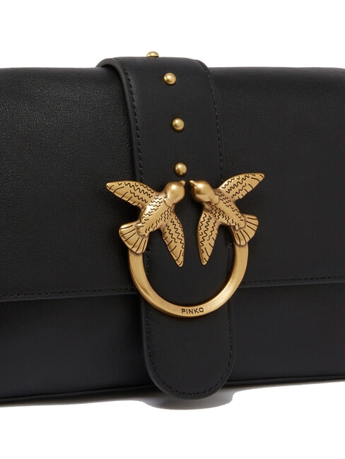 LOVE ONE CLASSIC SLOUCHY Umhängetasche aus Leder schwarz-antikgold - Damentaschen