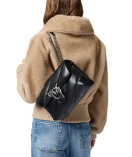 PINKO CLASSIC LOVE PUFF Tasche aus Nappaleder schwarz-altsilber - Damentaschen - 7