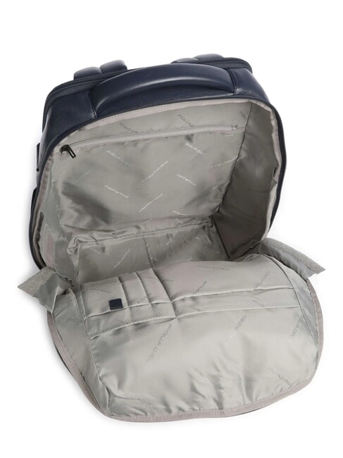 RUSSEL Lederrucksack f&uuml;r 15,6"-Laptop Blau - PC-Rucks&auml;cke