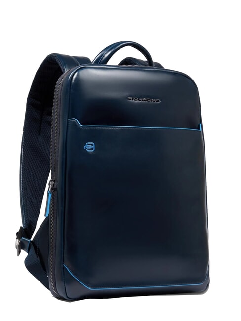 BLUE SQUARE 14" Laptop-Rucksack aus Leder Blau - PC-Rucksäcke