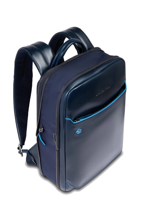 BLUE SQUARE 14" Laptop-Rucksack aus Leder Blau - PC-Rucksäcke