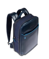 PIQUADRO BLUE SQUARE 14" Laptop-Rucksack aus Leder Blau - PC-Rucksäcke - 5
