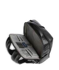 PIQUADRO RUSSEL 14" Laptop-Rucksack aus Leder Schwarz - PC-Rucksäcke - 4