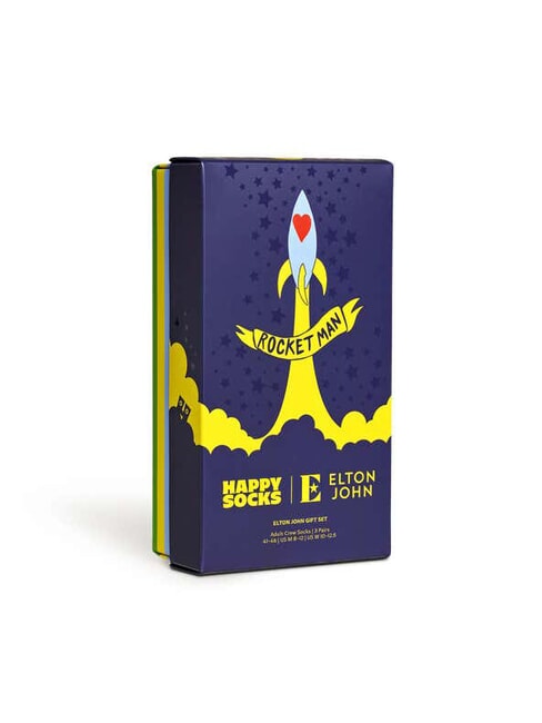 ELTON JOHN Geschenkset mit 3 Paar Socken Schwarz - Herrensocken/Herrenstrümpfe