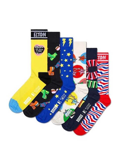 ELTON JOHN Geschenkset mit 6 Paar Socken Gelb - Herrensocken/Herrenstrümpfe