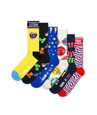 HAPPY SOCKS ELTON JOHN Geschenkset mit 6 Paar Socken Gelb - Herrensocken/Herrenstrümpfe - 9