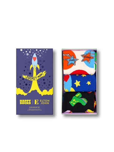 ELTON JOHN Geschenkset mit 3 Paar Socken Schwarz - Herrensocken/Herrenstrümpfe